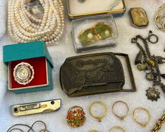 Excellent selection of jewelry and smalls, much vintage and many signed.