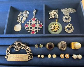 Nice selection of sterling jewelry and vintage costume jewelry.