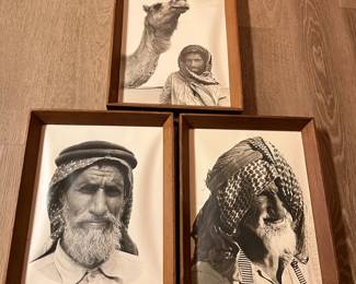 Vintage framed photographs from the Middle East.