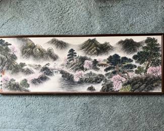 Japanese painting on wood.