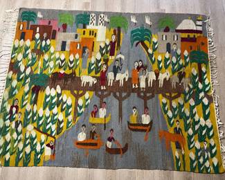 Numerous genuine rugs/textiles from around the world.