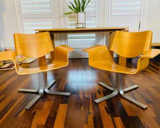 Blue Dot wood chairs