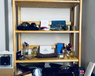 stylish shades, designer perfumes, vintage Russian military belts, head phones, ear buds, speakers, label makers