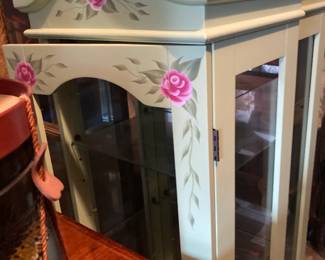 Hand Painted Curio Display Cabinet