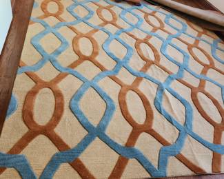 custom-made 100% wool area rug.  Owner paid $7,000 for this rug, but it will be priced-to-go!