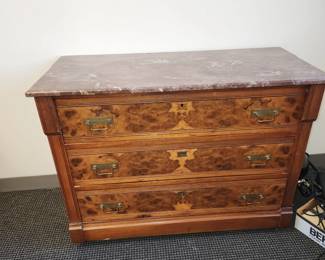 antique marble top chest of drawers with mirror