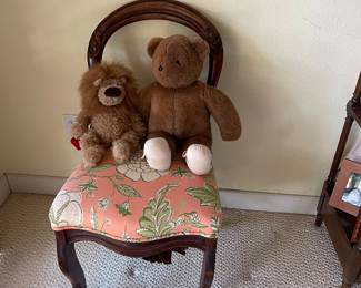 orange upholstered lozenge back chair