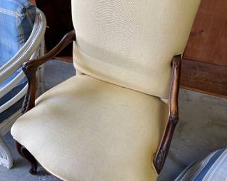 Pale yellow fresh upholstered chair