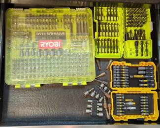 Bits Including Socket Adapters, Nut Drivers, Sockets And More With Carrying Cases