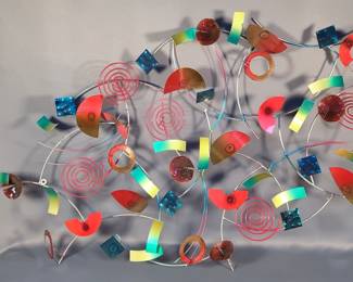 Decorative Metal Wall Art Sculpture, 46" x 26" x 3"