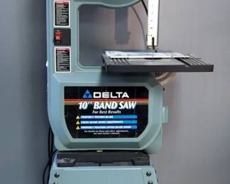 Delta 10" Band Saw With Stand, Model 28-195, Powers On, With Morse Industrial Saw Blades, Qty 2