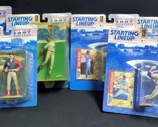 Starting Lineup 10th Year 1997 Edition Baseball Figurines With Cards, Qty 6 , Different Teams And Players