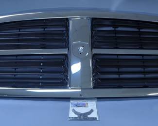 Automotive Grill, Unknown Make And Model, Numbered CRGR038CP, And U. S. Air Force Chrome Automobile Emblem