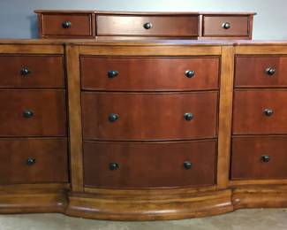 Wood 12 Drawer Dresser With Felt Lined Drawers, 44" x 71" x 19"