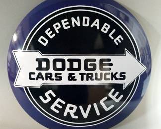 Dodge Service Metal Button Sign, 15"