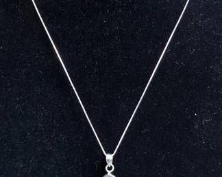 Montana Agate Pendant, Approximately 37.5mm x 43mm, With 925 Sterling Silver 10" Chain