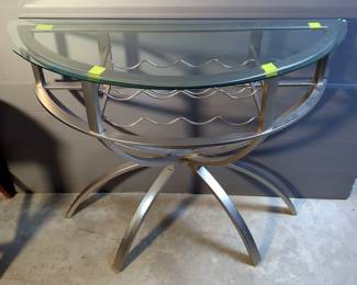 Metal Wine Table With Glass Top 36" x 47" x 20"