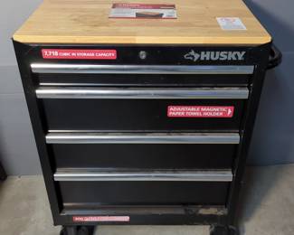 Husky Hardwood Tool Cabinet Top 4 Drawer Locking Tool Chest, 34.5" x 31" x 18"