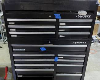 Husky Stacked Rolling 12 Drawer Locking Tool Chest, 63" x 40" x 18.5"