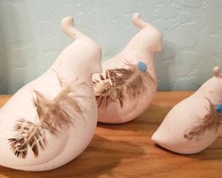 Family Of Ceramic Quails