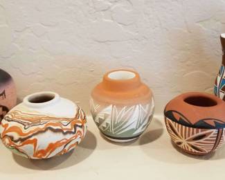 Collection Of Native American Pots 3 Signed