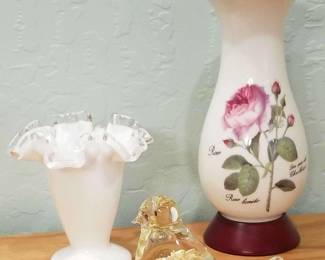 Vintage Fenton Silver Crest Glass Vase