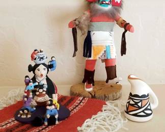 Small Native American Dolls Decor Signed