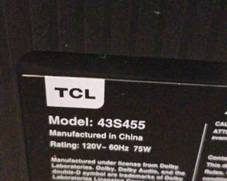 43 TCL Roku Smart TV