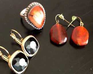 Southwest Sterling Stone Ring With Earrings