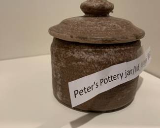 Peter's Pottery nutmeg jar with lid