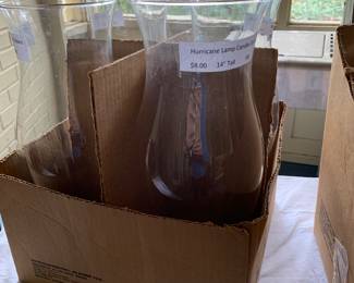 14” hurricane lamps - 8@     $8.00 each