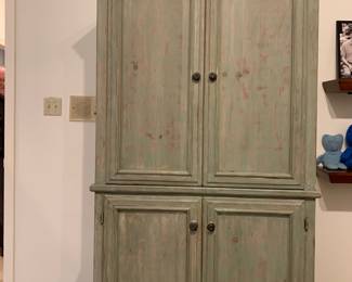 Hand Painted Entertainment Cabinet