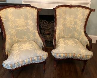 Pair Jeff Zimmerman French Style Chairs - $750  (29” wide, 24” deep, “44” tall.
