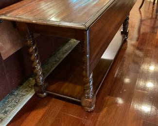 Drop Leaf Barley Twist Sofa or Console Table - $425 (65” long, 24 1/2” wide, additional 24” with leaves, 30” tall.