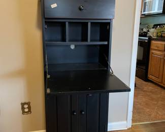 #13 Secretary Desk Cabinet Black/Rust Red Details: 52"x11.25"x23" $ 40.00