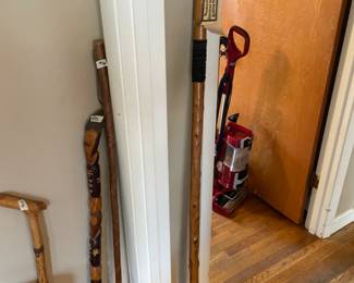 #32 Hand Carved 2 Faced Walking Stick 45.5" $ 35.00
#33 Handled Hand Carved Appalachian Walking 38.5" $ 20.00
#34 Wood Walking Stick Blue Ridge Mountain 53.5" $ 18.00
#35 Hand Carved Cherokee Smokie Mountain One Feather - Walking Stick 63.25" $ 48.00