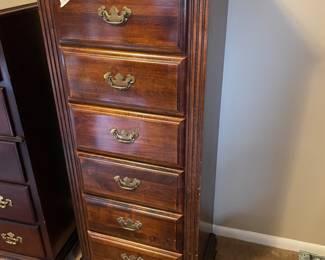 #49 Tall 6 drawer skinny dresser 24x55x15 $ 55.00