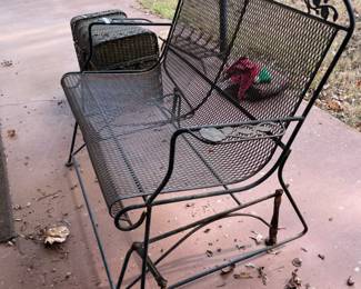 #84 Wroughtiron black glider (rust AS IS) 45x28x36 $ 40.00
