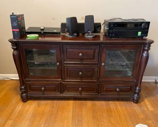 #18 Whalen Leighton 60" TV Console Model #LT60C (as is finish) $ 25.00