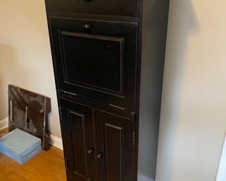 #13 Secretary Desk Cabinet Black/Rust Red Details: 52"x11.25"x23" $ 40.00