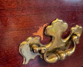 #48 5 drawer dresser with gold ornate handles 35x48.5x17 $ 60.00