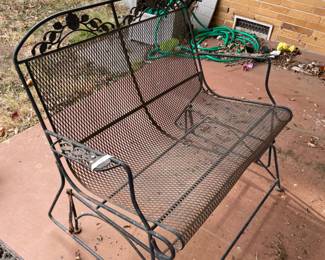 #84 Wroughtiron black glider (rust AS IS) 45x28x36 $ 40.00