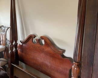 #46 4 post wood bed frame - Full size (AS IS) - 64x86 $ 100.00