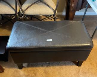 #51 Black leather ottoman storage 32x18x16 $ 15.00