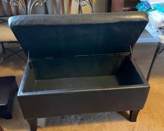 #51 Black leather ottoman storage 32x18x16 $ 15.00