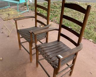 #81 Set of wood captains chairs (need to be cleaned) 24x18x42 (30 EACH) $ 60.00