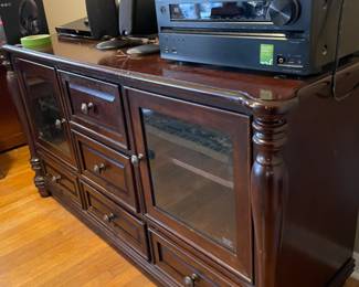 #18 Whalen Leighton 60" TV Console Model #LT60C (as is finish) $ 25.00