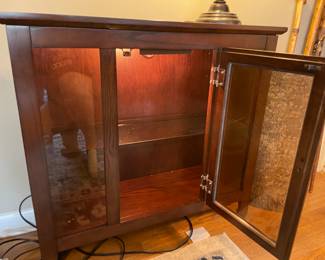 #57 Entryway Lighted Glass Cabinet - 1 door glass front with single glass shelf 32x30x11 $ 65.00