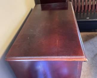 #48 5 drawer dresser with gold ornate handles 35x48.5x17 $ 60.00