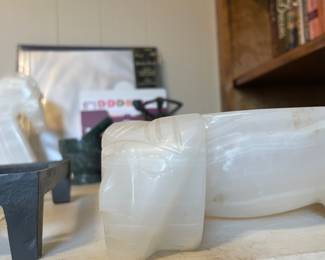 #38 Vintage aztec carved alabaster cigar ashtray XL $ 18.00
#39 Vintage aztec carved alabaster cigar ashtray large $ 16.00